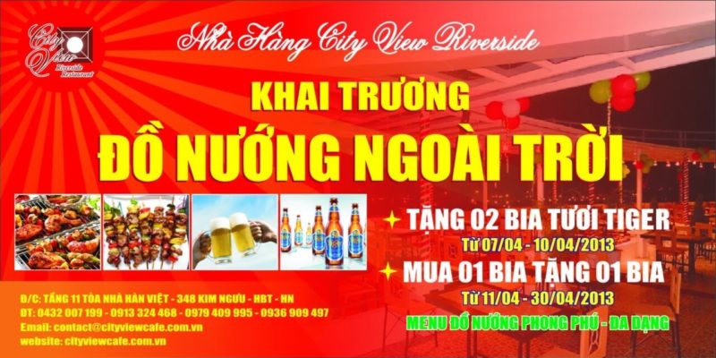 Banner quảng cáo khai trương nhà hàng đẹp Banner quảng cáo khai trương nhà hàng đẹp