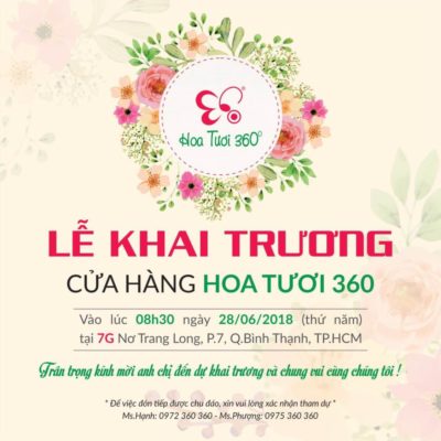 Thiệp mời khai trương shop hoa tươi Thiệp mời khai trương shop hoa tươi