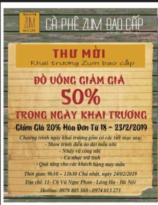 Thiệp mời khai trương nhà hàng zum Thiệp mời khai trương nhà hàng zum