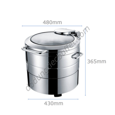 Kích thước Nồi soup buffet tròn inox 304 nắp kính thủy lực dùng điện NF2172